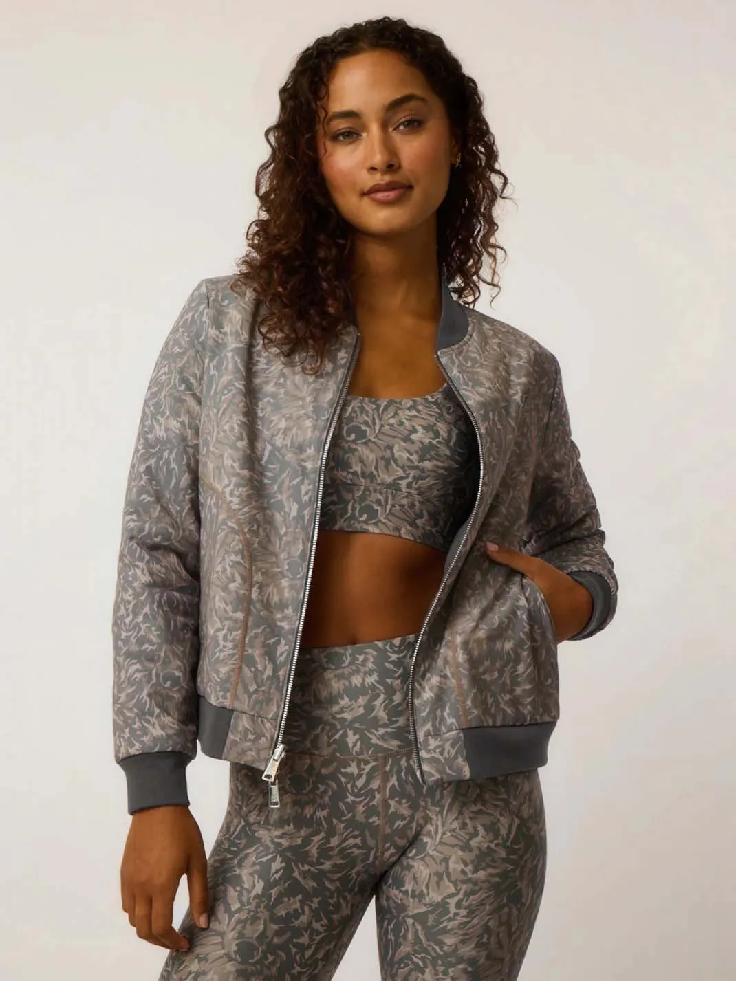 Reversible Serrano Bomber Jacket - Smoke Heather | Greyson Clothiers