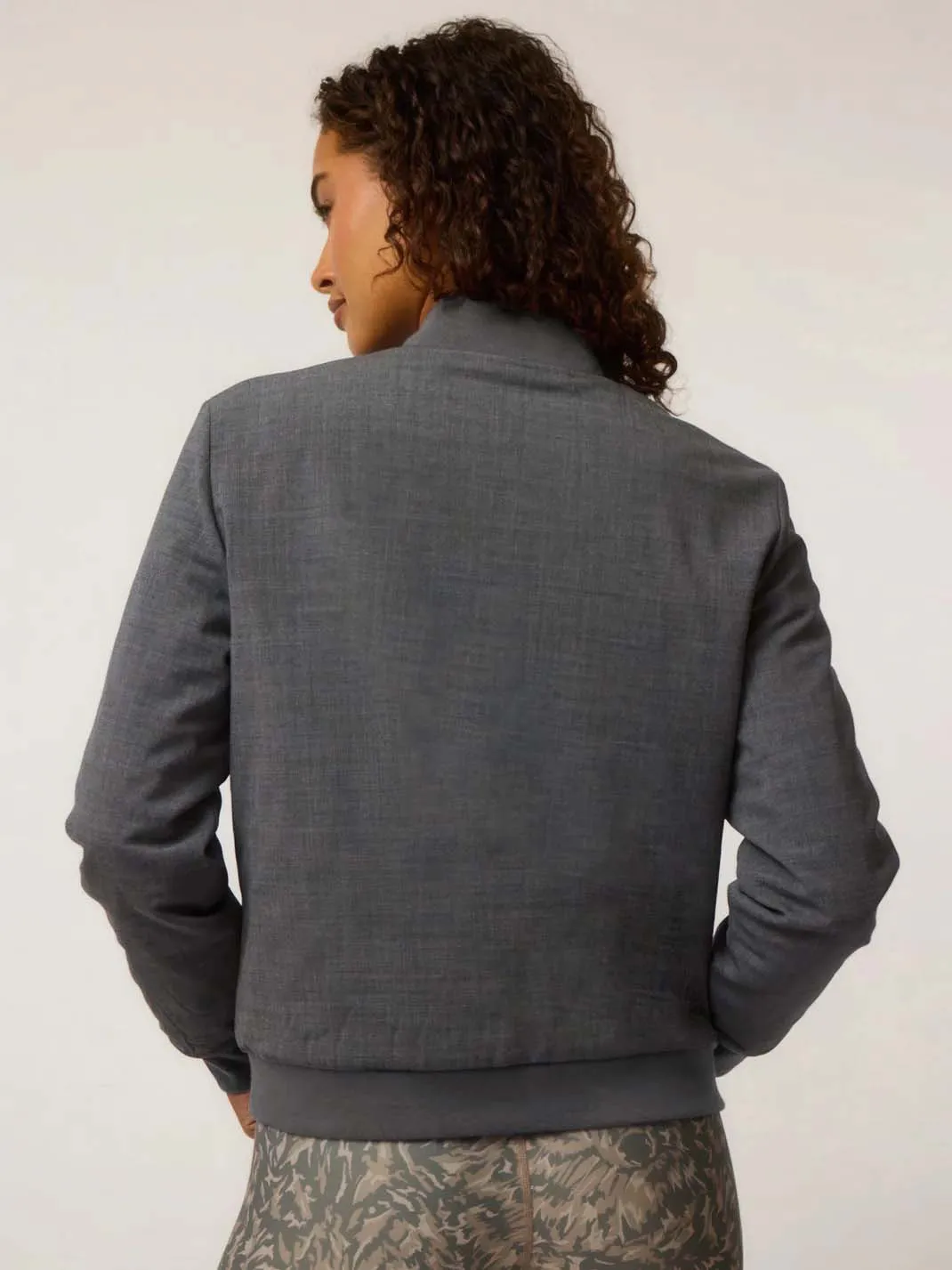 Reversible Serrano Bomber Jacket - Smoke Heather | Greyson Clothiers