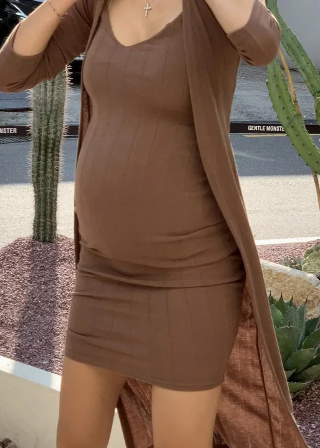 Ribbed Knit Dress Set