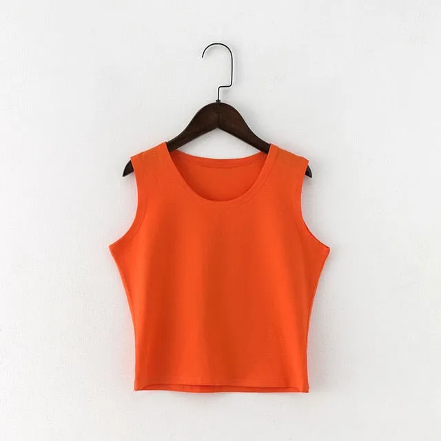 Round Neck Sleeveless Top