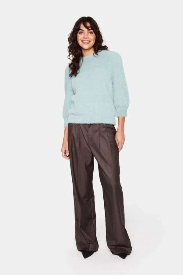 Saint Tropez Fluffy Short Jumper Duck Egg Blue