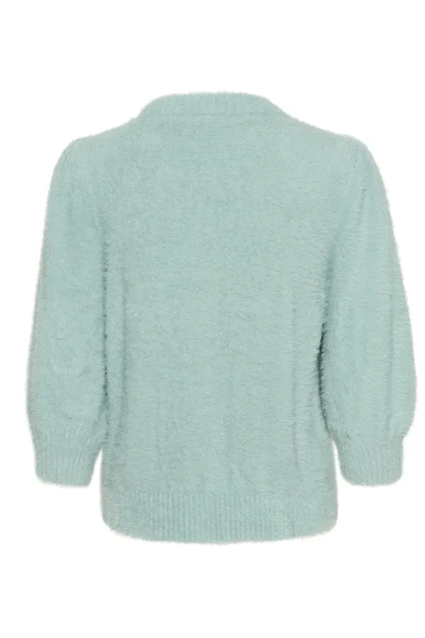 Saint Tropez Fluffy Short Jumper Duck Egg Blue