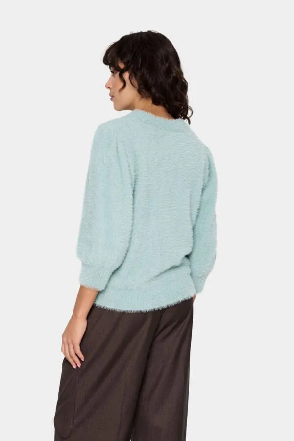 Saint Tropez Fluffy Short Jumper Duck Egg Blue