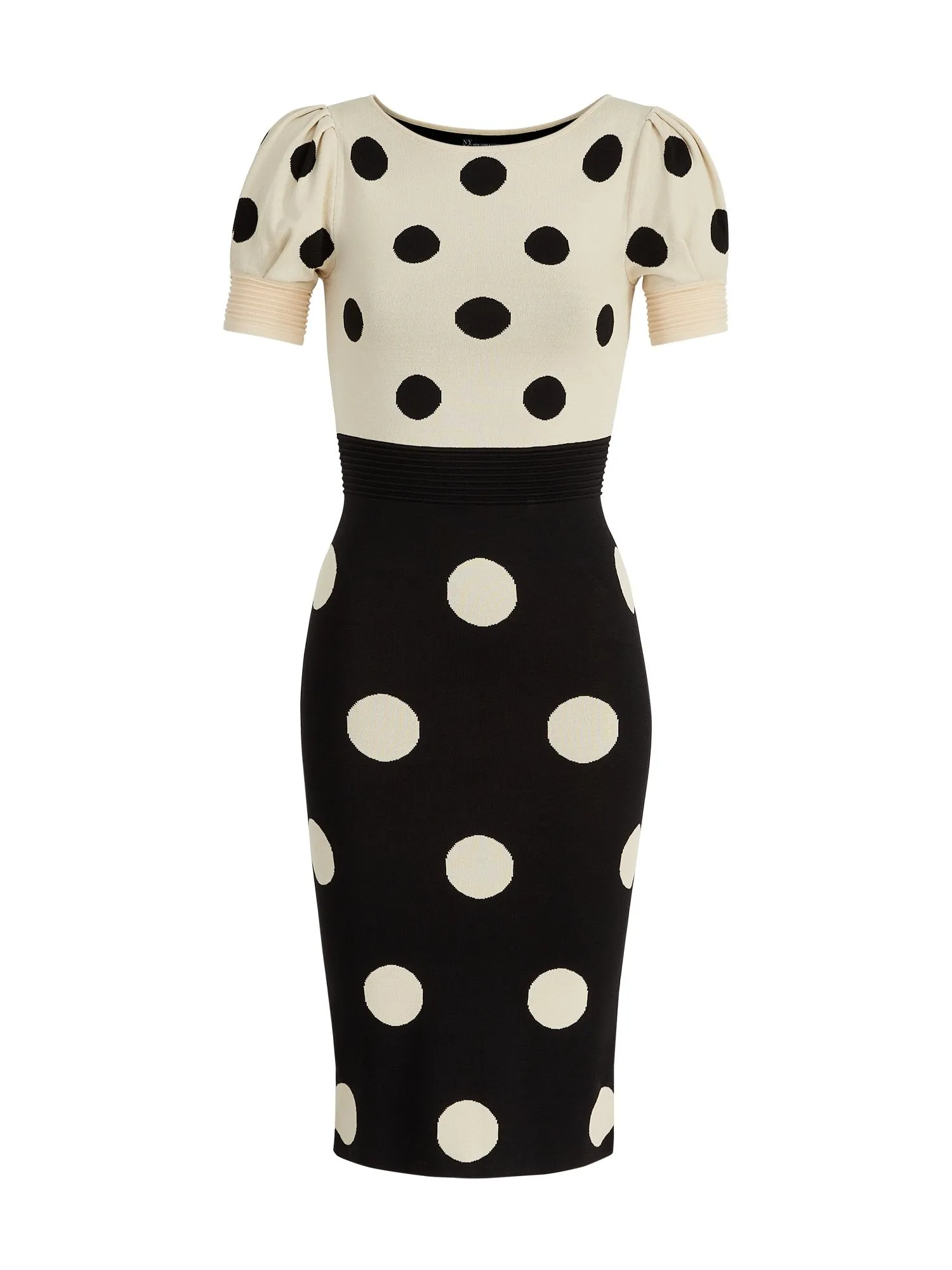 Short-Sleeve Polka-Dot Sweater Dress - The NY&C Legacy Collection