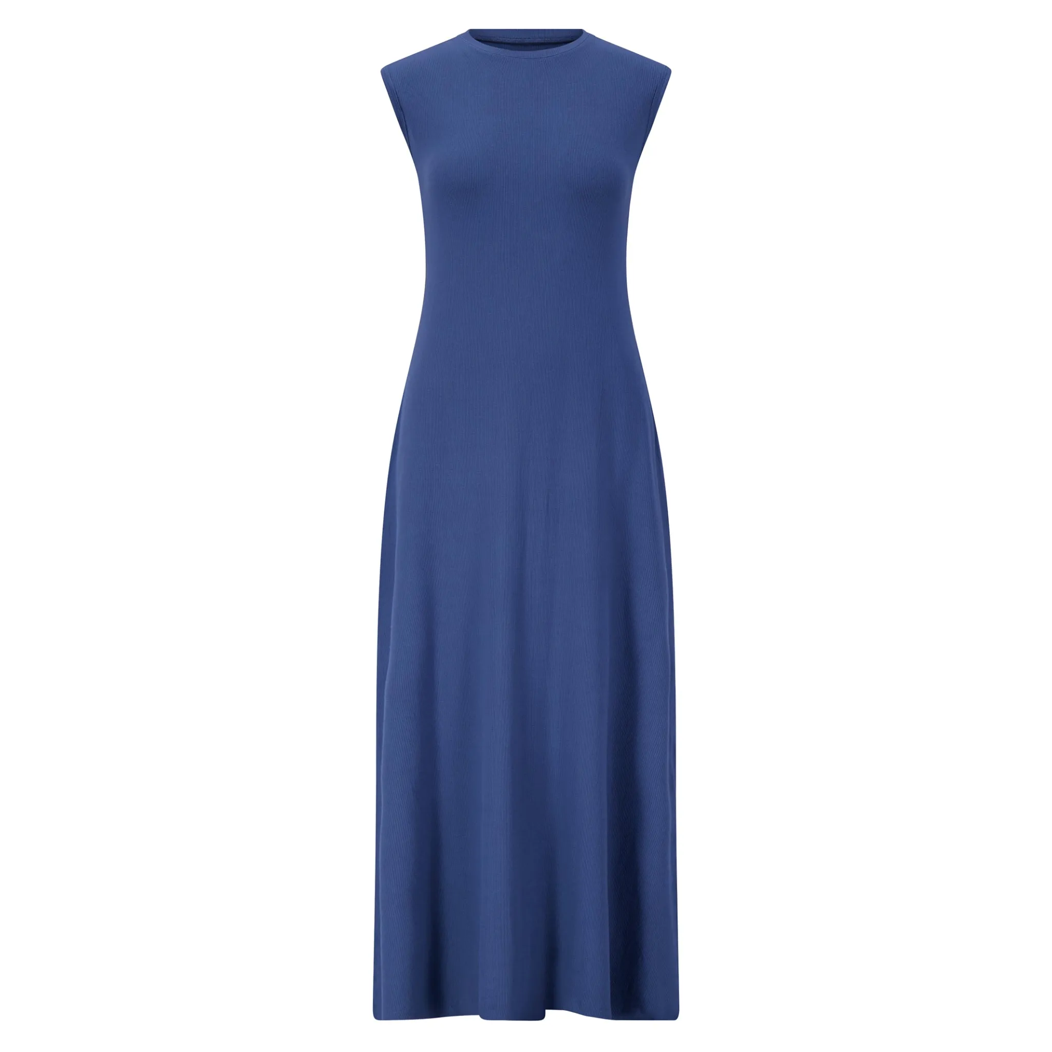Sleeveless Rib Maxi Dress Denim Color Ava Lea