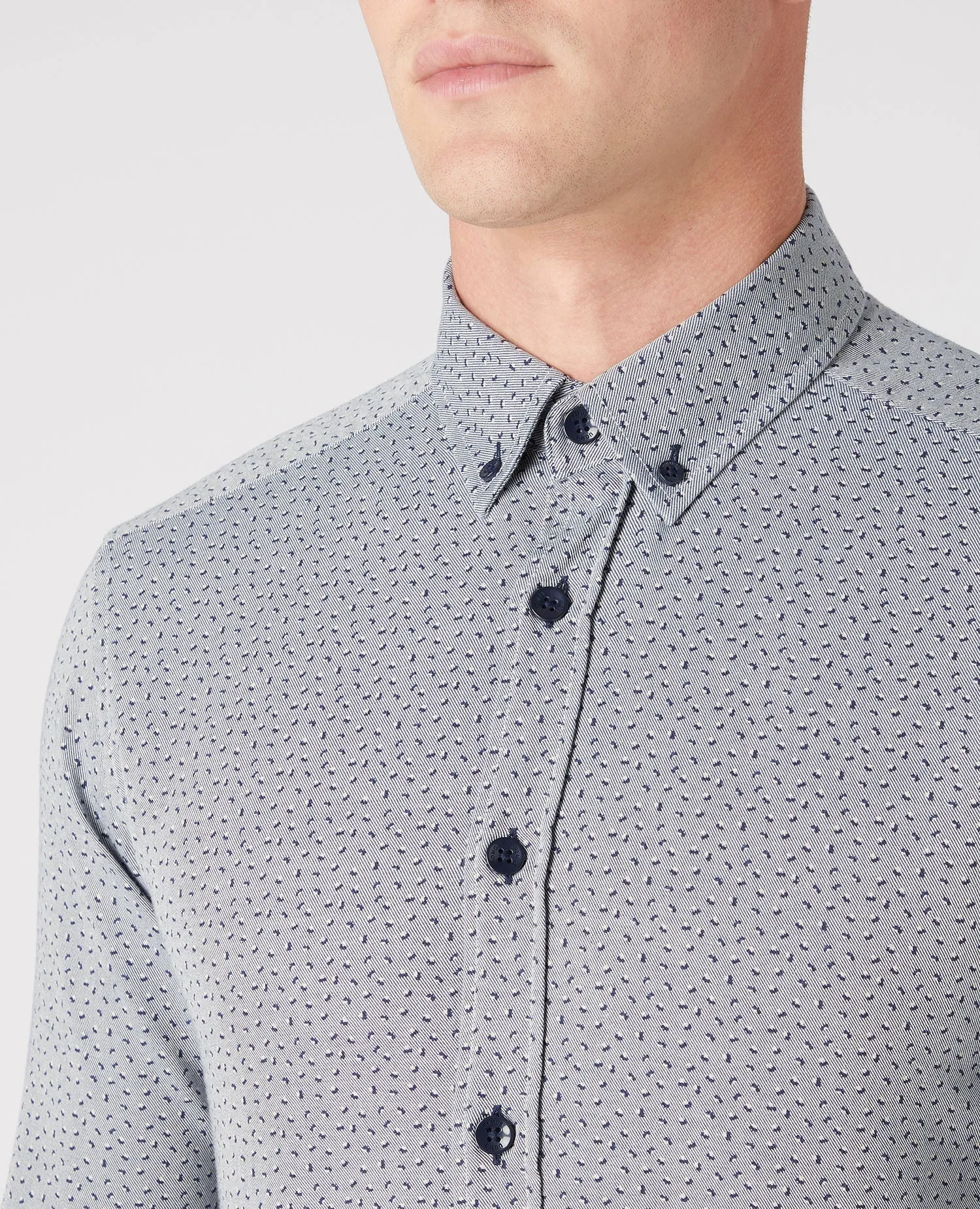 Slim Fit Print Cotton Shirt