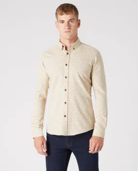 Slim Fit Print Cotton Shirt