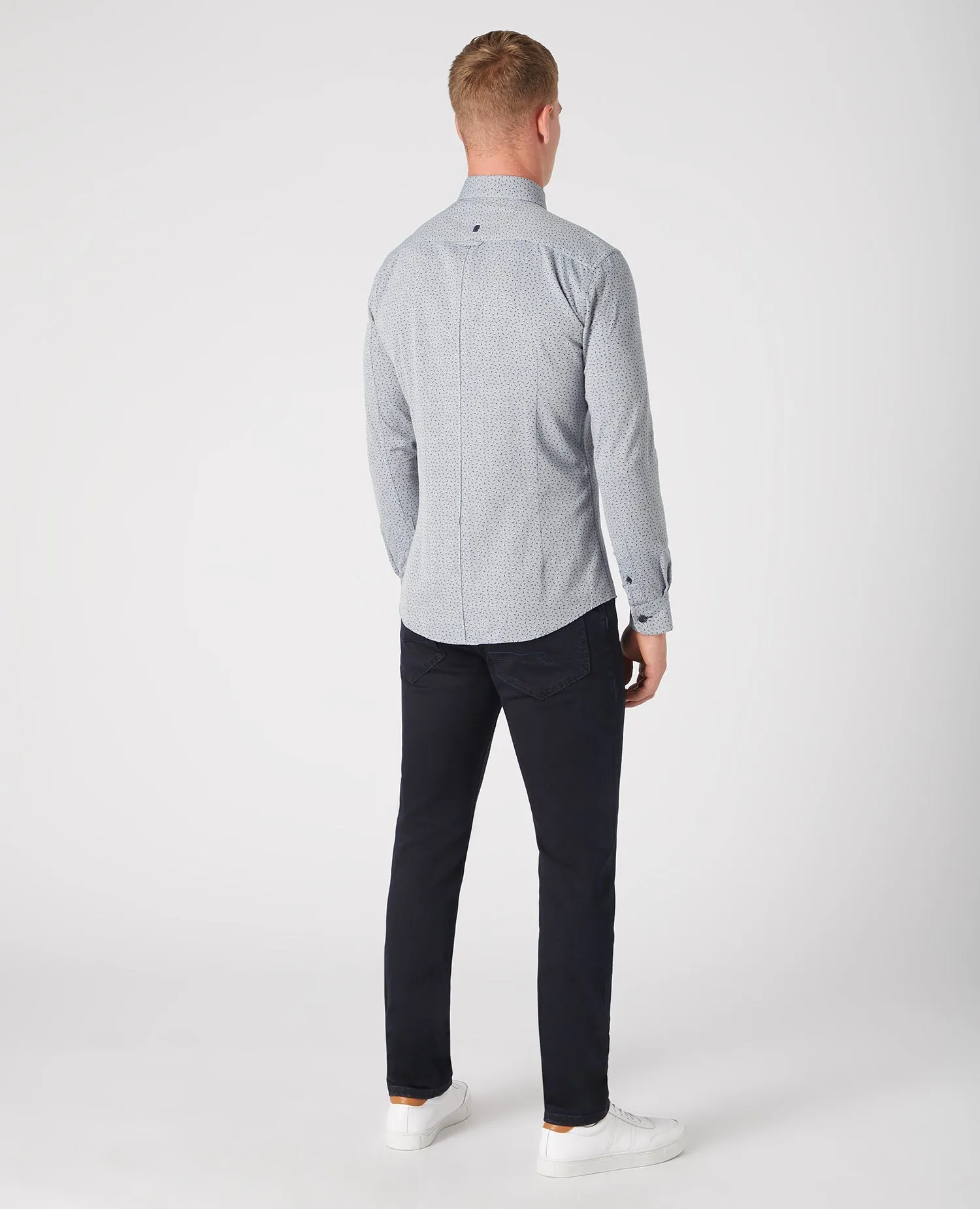 Slim Fit Print Cotton Shirt