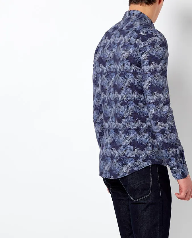 Slim Fit Printed Cotton Shirt