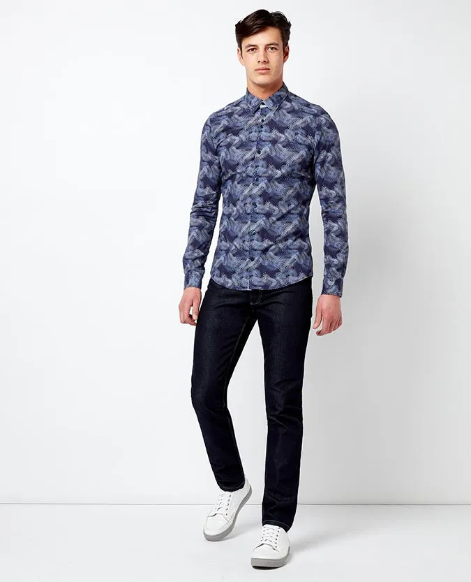 Slim Fit Printed Cotton Shirt