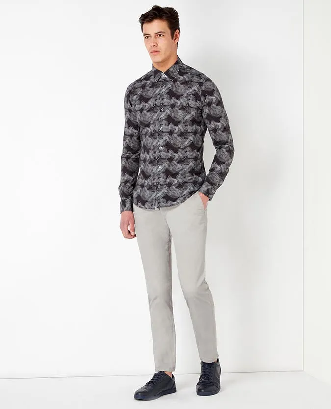 Slim Fit Printed Cotton Shirt
