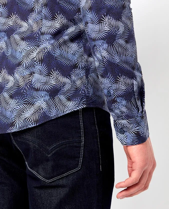 Slim Fit Printed Cotton Shirt