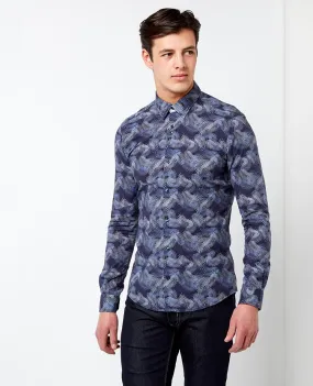 Slim Fit Printed Cotton Shirt