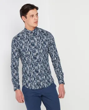 Slim Fit Printed Cotton-Stretch Shirt