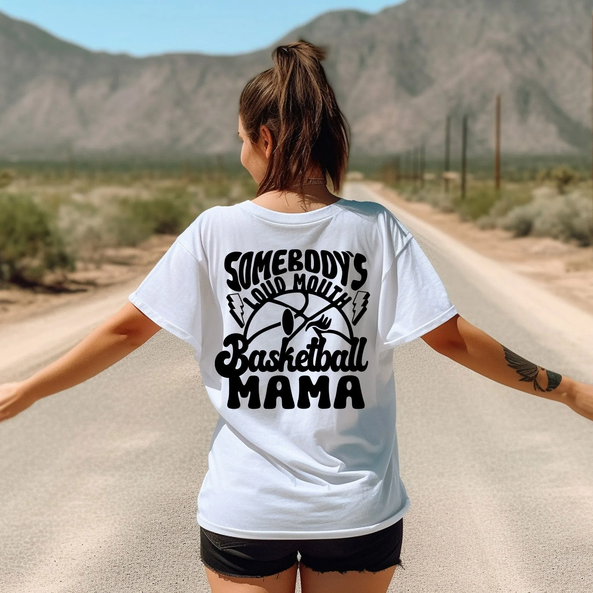 Somebody's loud mouth Basketball Mama T-Shirt, Basketball Tshirts, Basketball Mom Shirts, Mom Tee, Mother’s Day Gift, Mom Gift, Sports Mom
