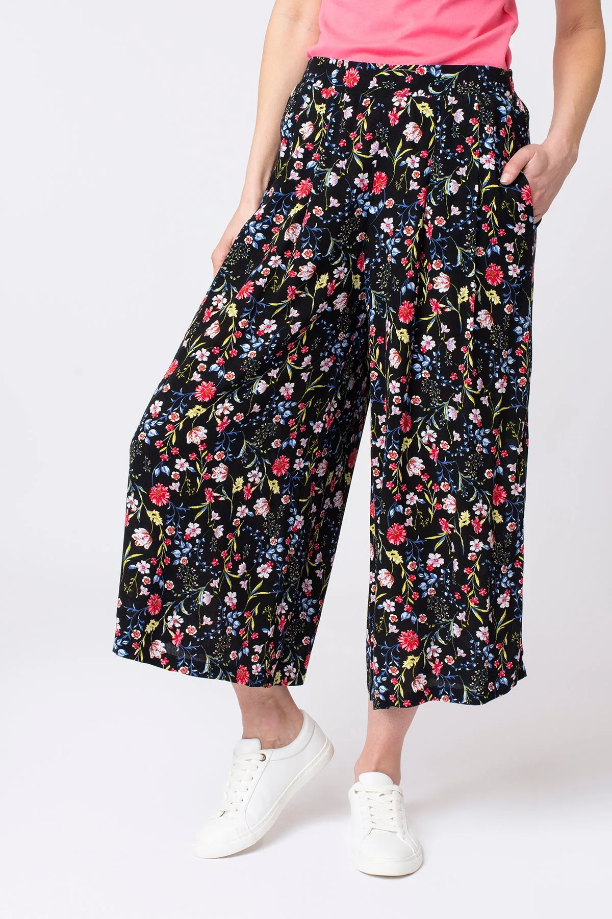 Sprig ditsy crinkle culottes