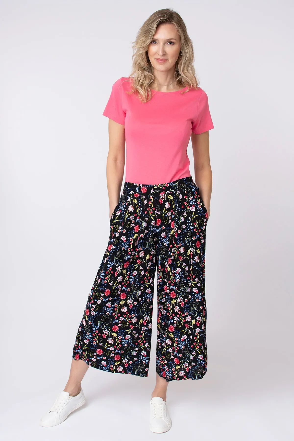 Sprig ditsy crinkle culottes