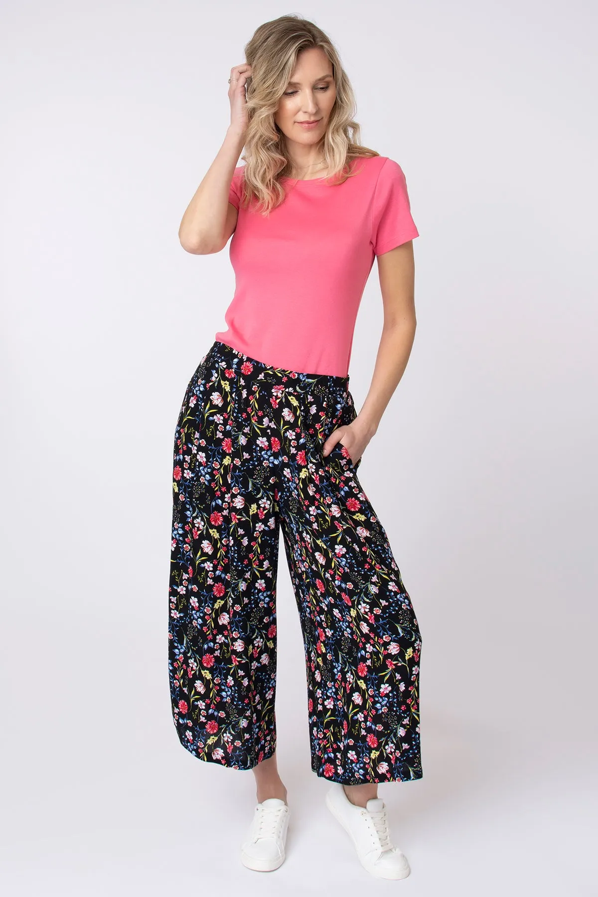 Sprig ditsy crinkle culottes
