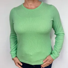 Spring Green Cashmere Crew Neck Jumper Large