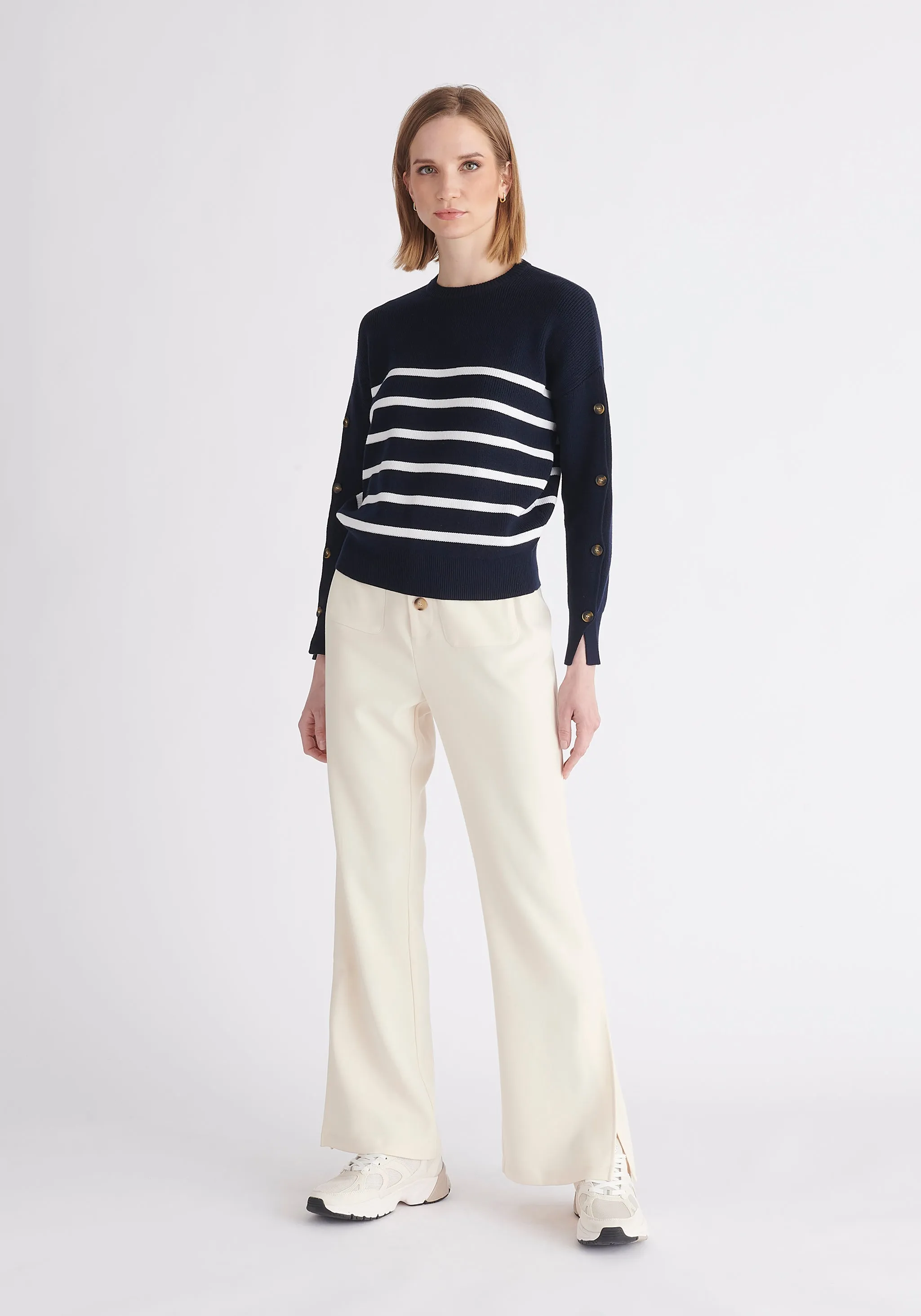 Striped Button Jumper