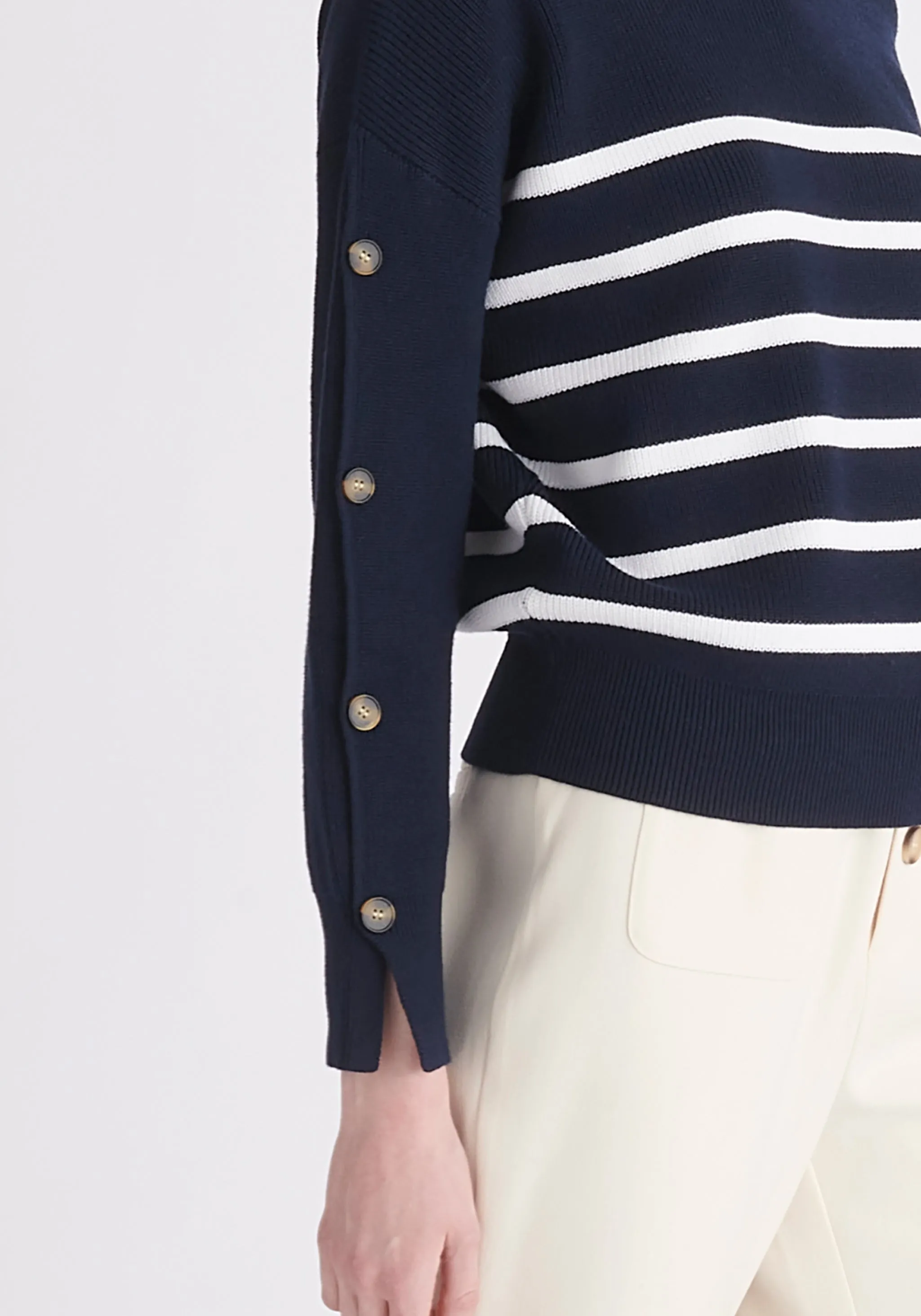 Striped Button Jumper