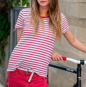 Striped Crew Linen T-Shirt