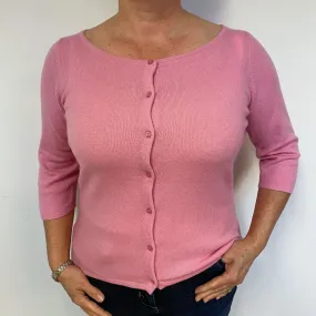 Sugar Mouse Pink Cashmere Crew Neck Cardigan Large