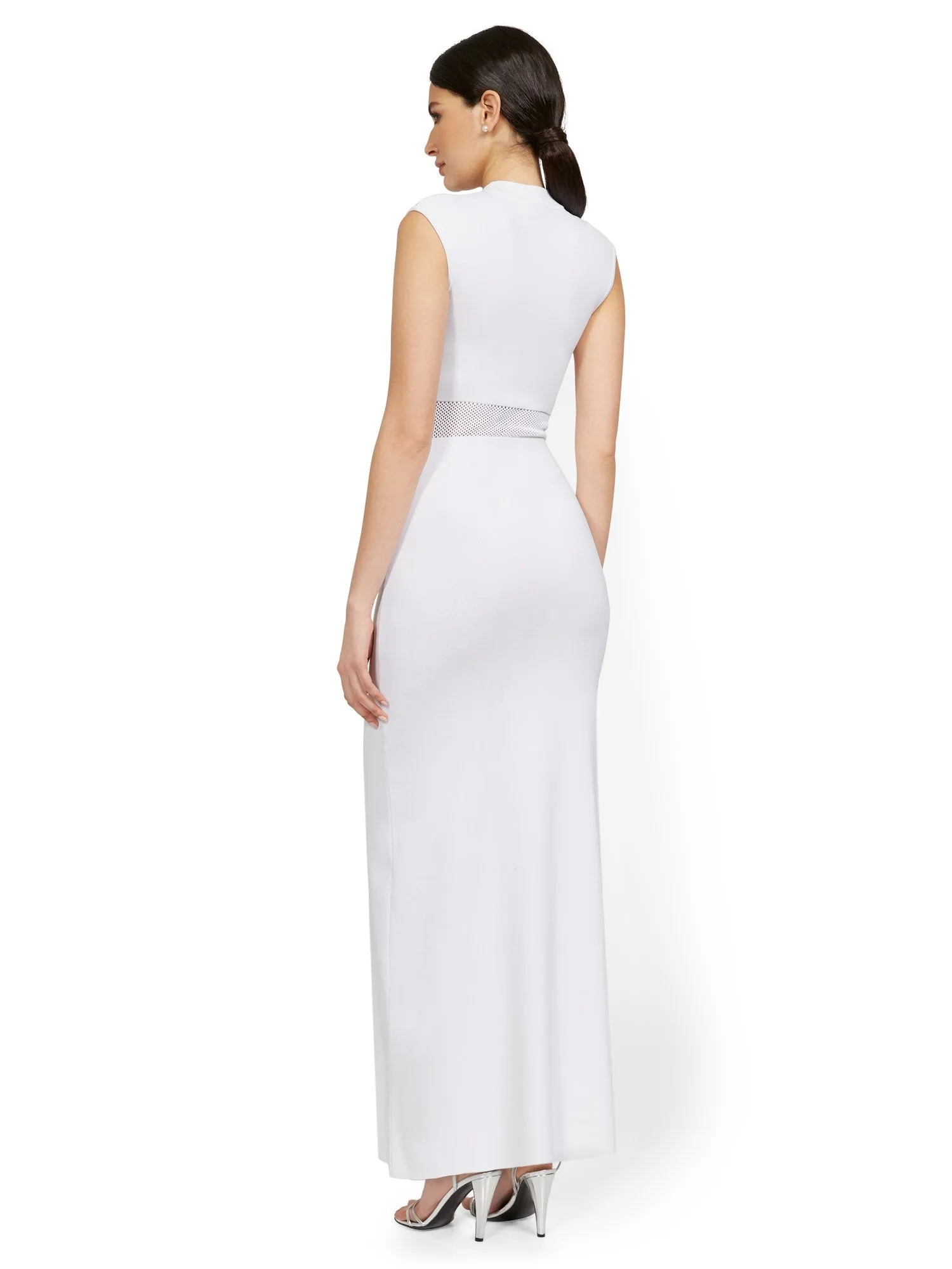 Tall Cap-Sleeve Slit-Leg Maxi Sweater Dress