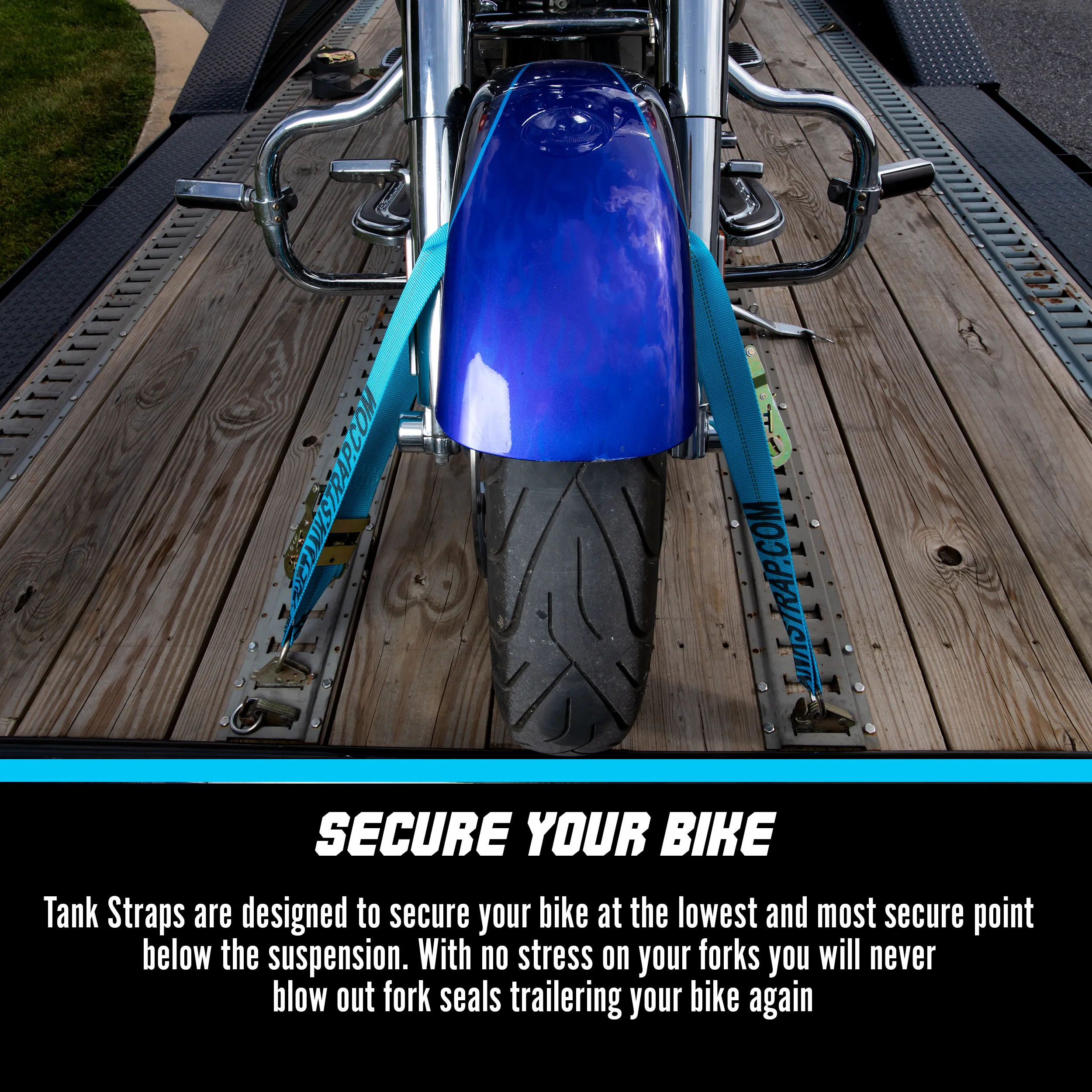 TANK STRAP: 4pk (Special Edition Blue) 2 Bike Set