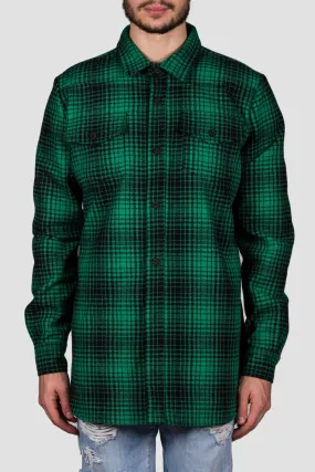 Tartan Shirt Green/Black Diag All Over W