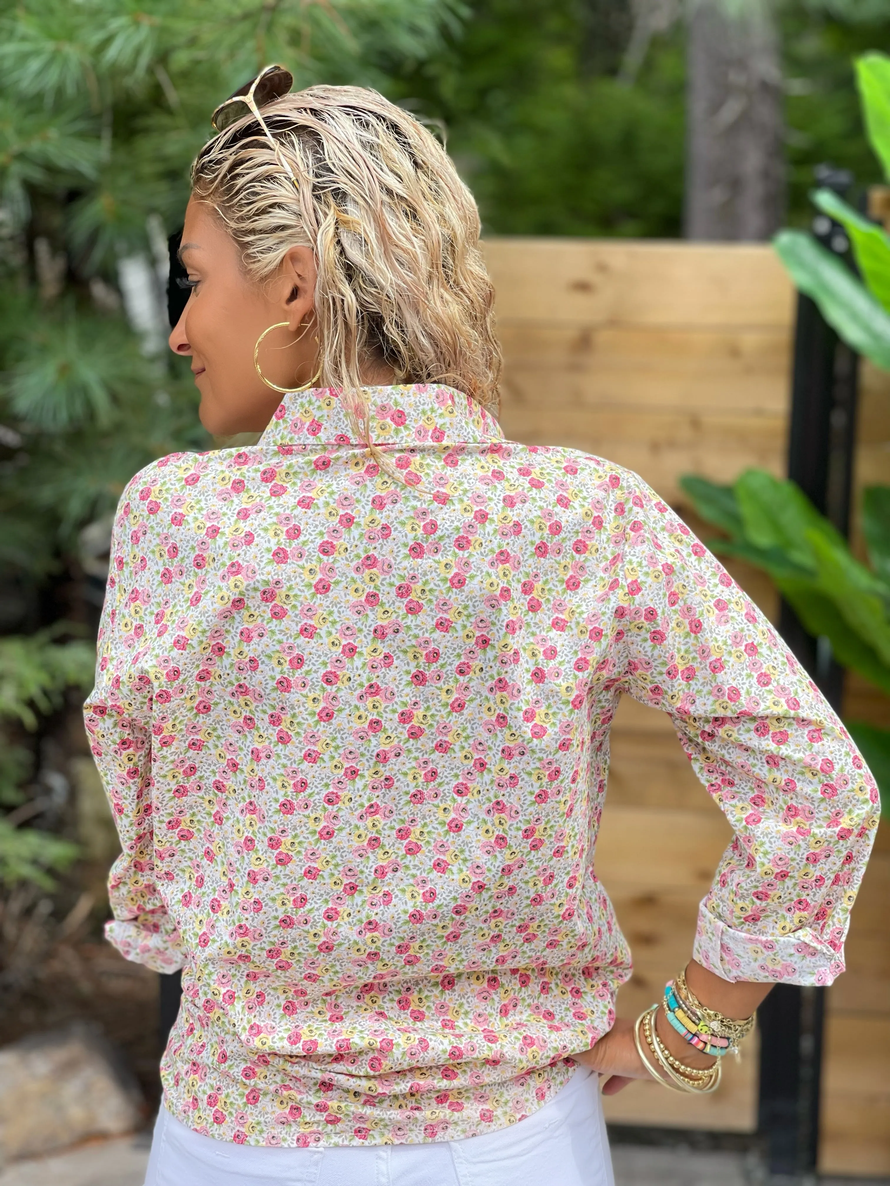 The Boyfriend Shirt in Cream Floral