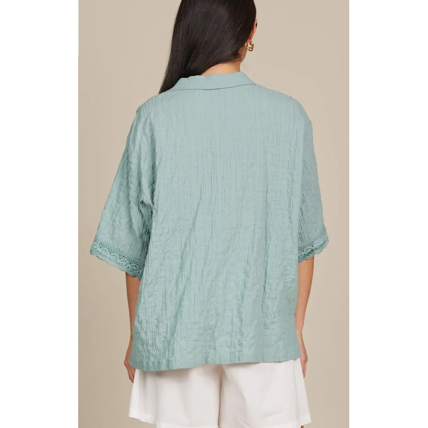 Top Fleur Shirt - Seafoam
