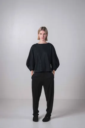 Transit Par Such Black Drop Sleeve Top