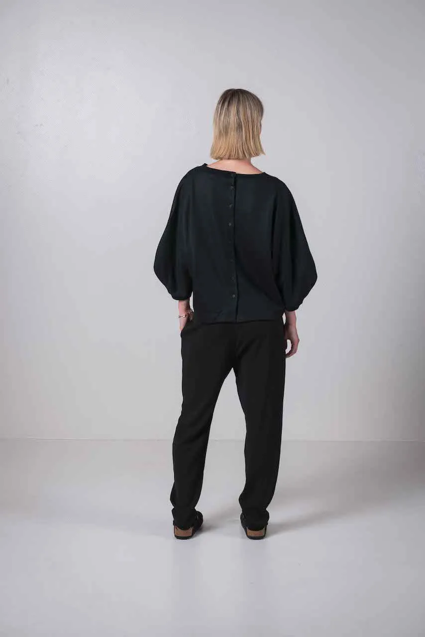 Transit Par Such Black Drop Sleeve Top
