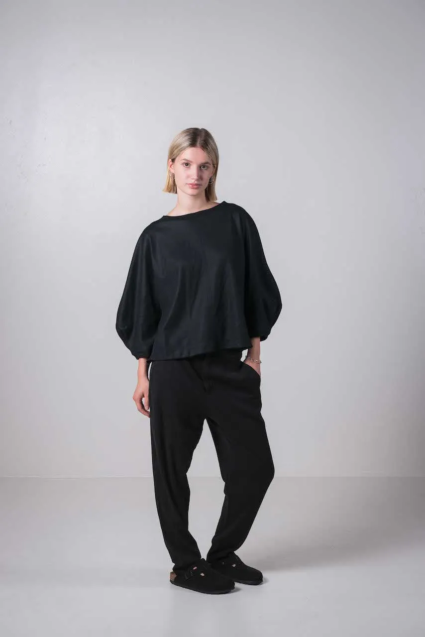Transit Par Such Black Drop Sleeve Top