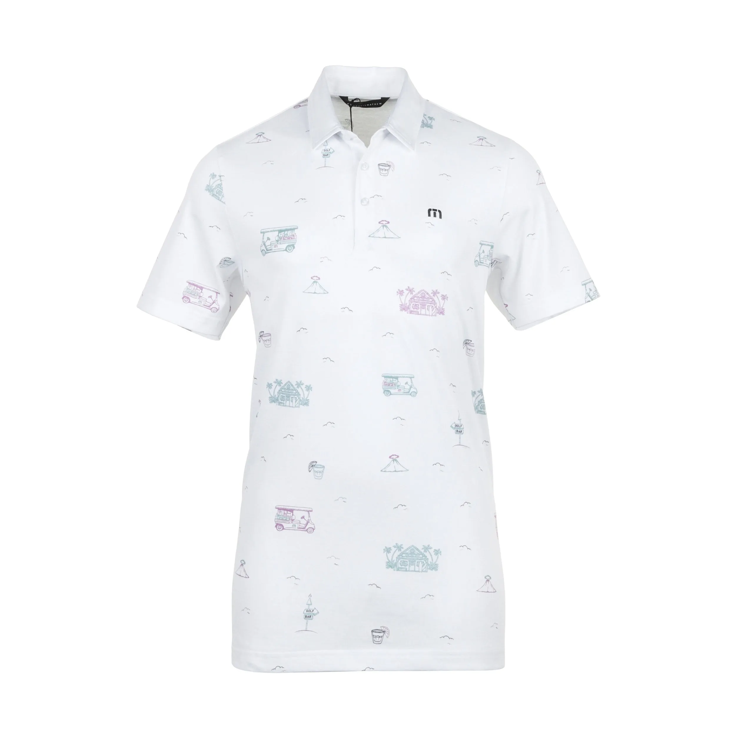 TravisMathew Tiki Mapes Print Polo Shirt