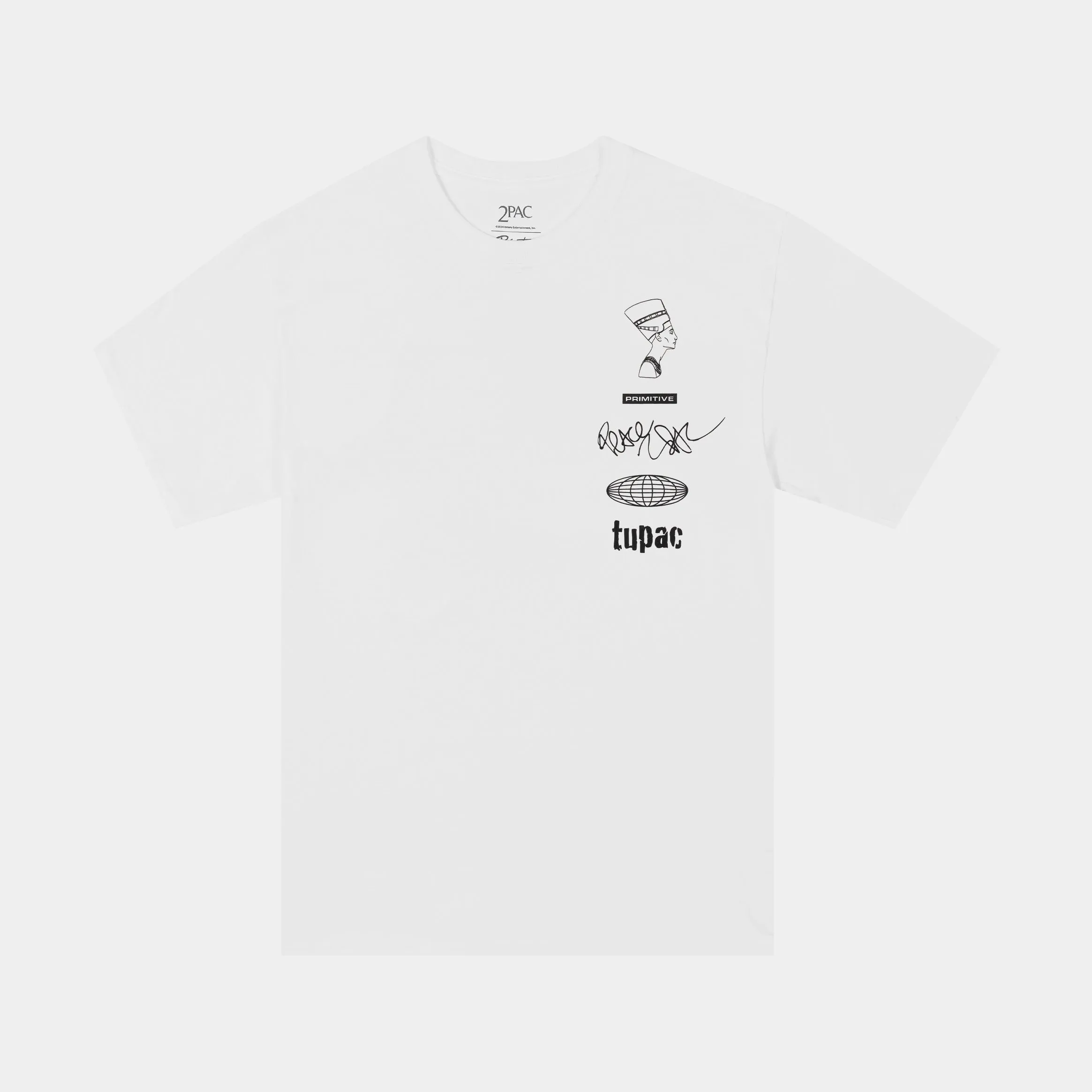 Tupac Stay Up Here Mens Short Sleeve Shirt (Black/White)