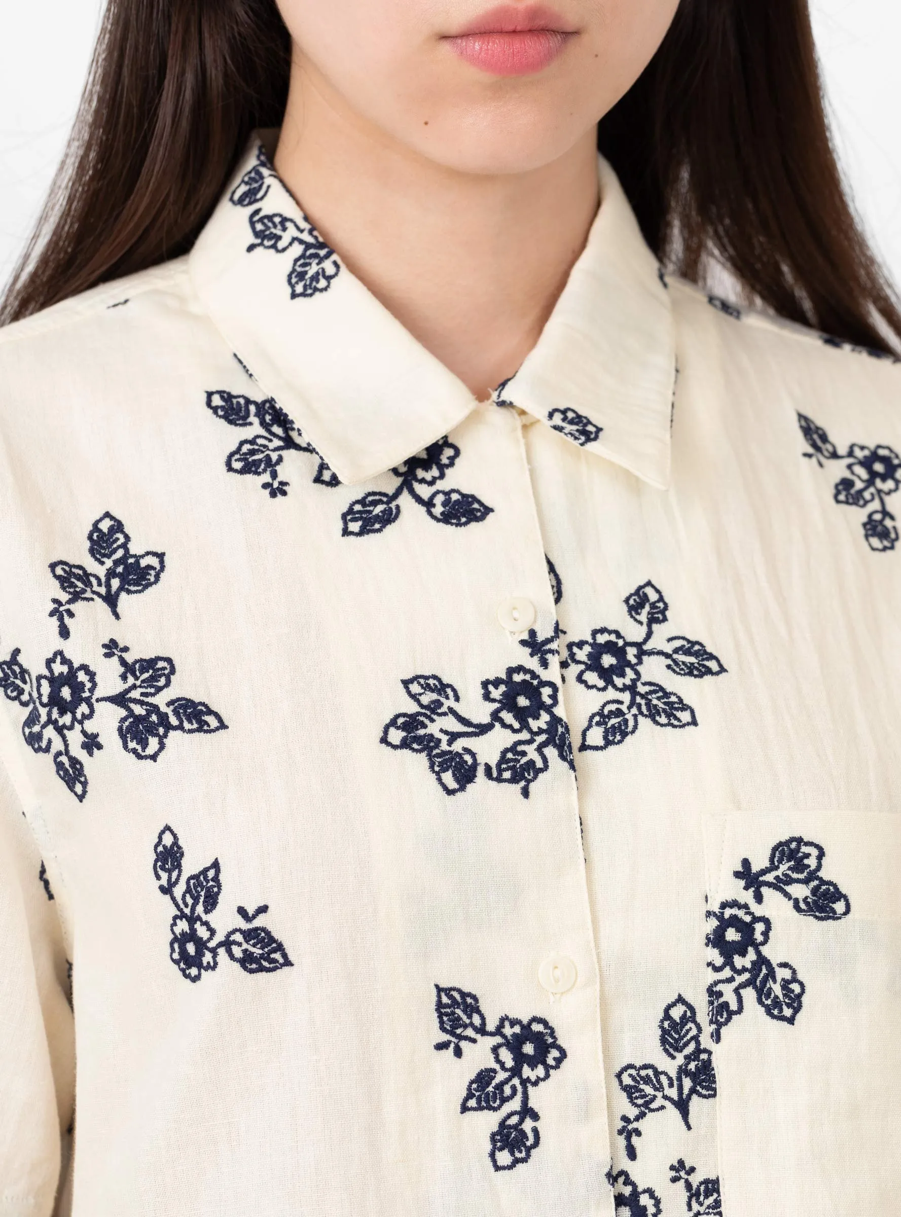 Vegas Shirt Ecru/Navy