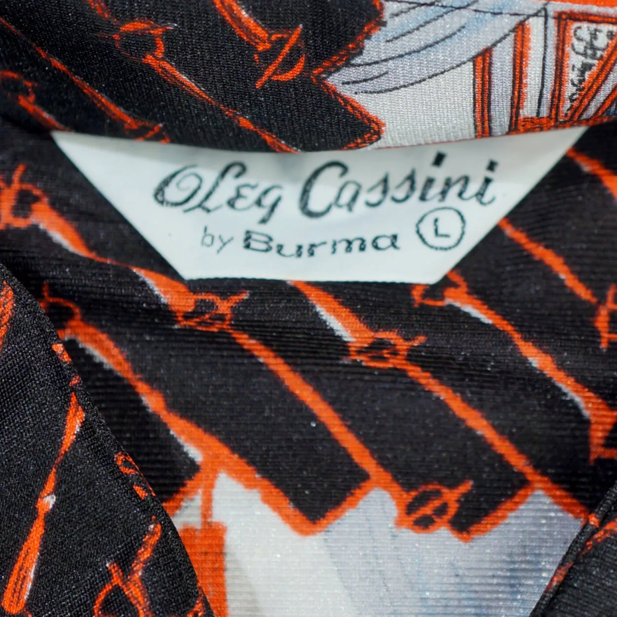 Vintage Mens 70s Shirt Disco Party NWOT Novelty Print Jersey Size L