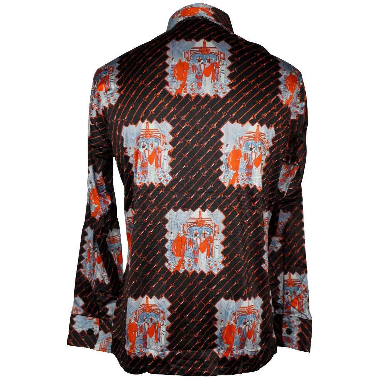 Vintage Mens 70s Shirt Disco Party NWOT Novelty Print Jersey Size L