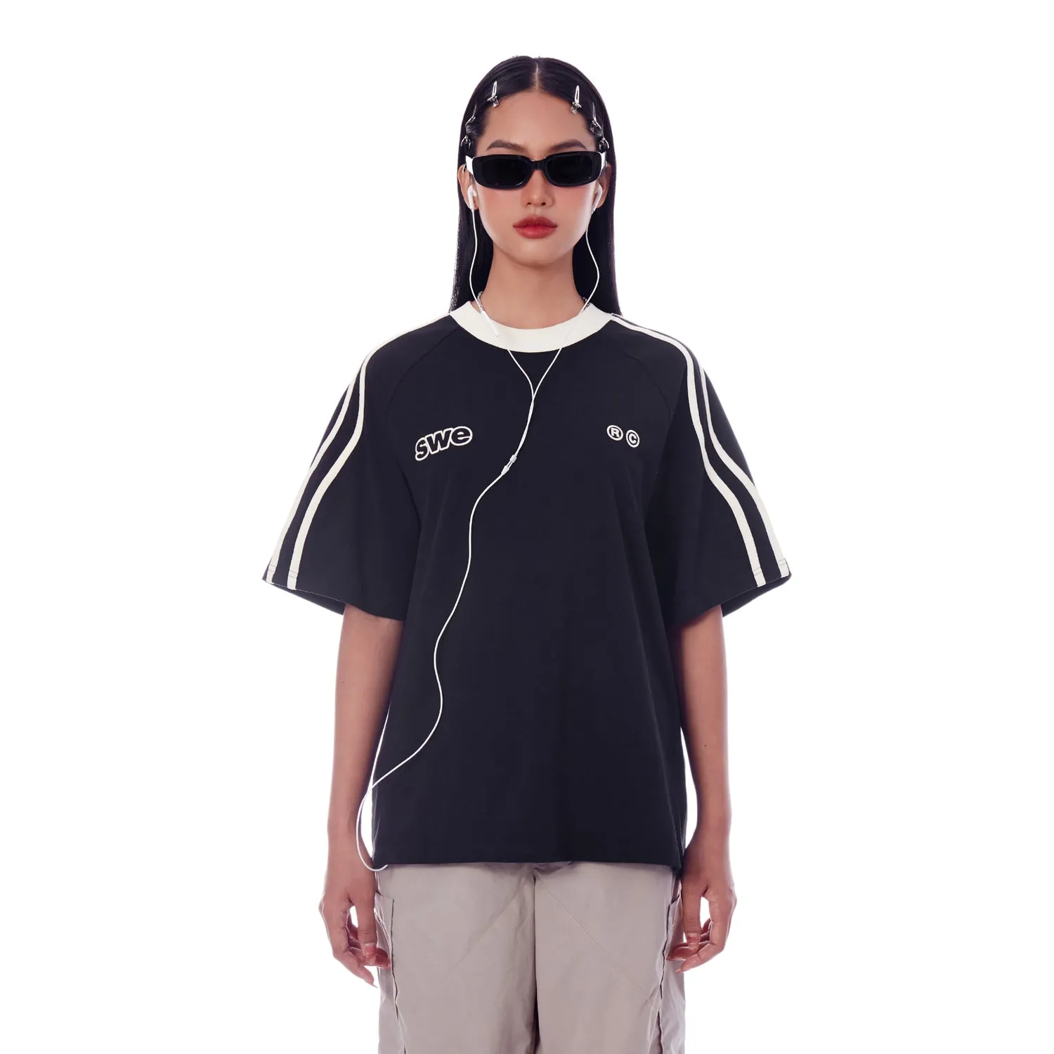 WAVELINES TEE - BLACK