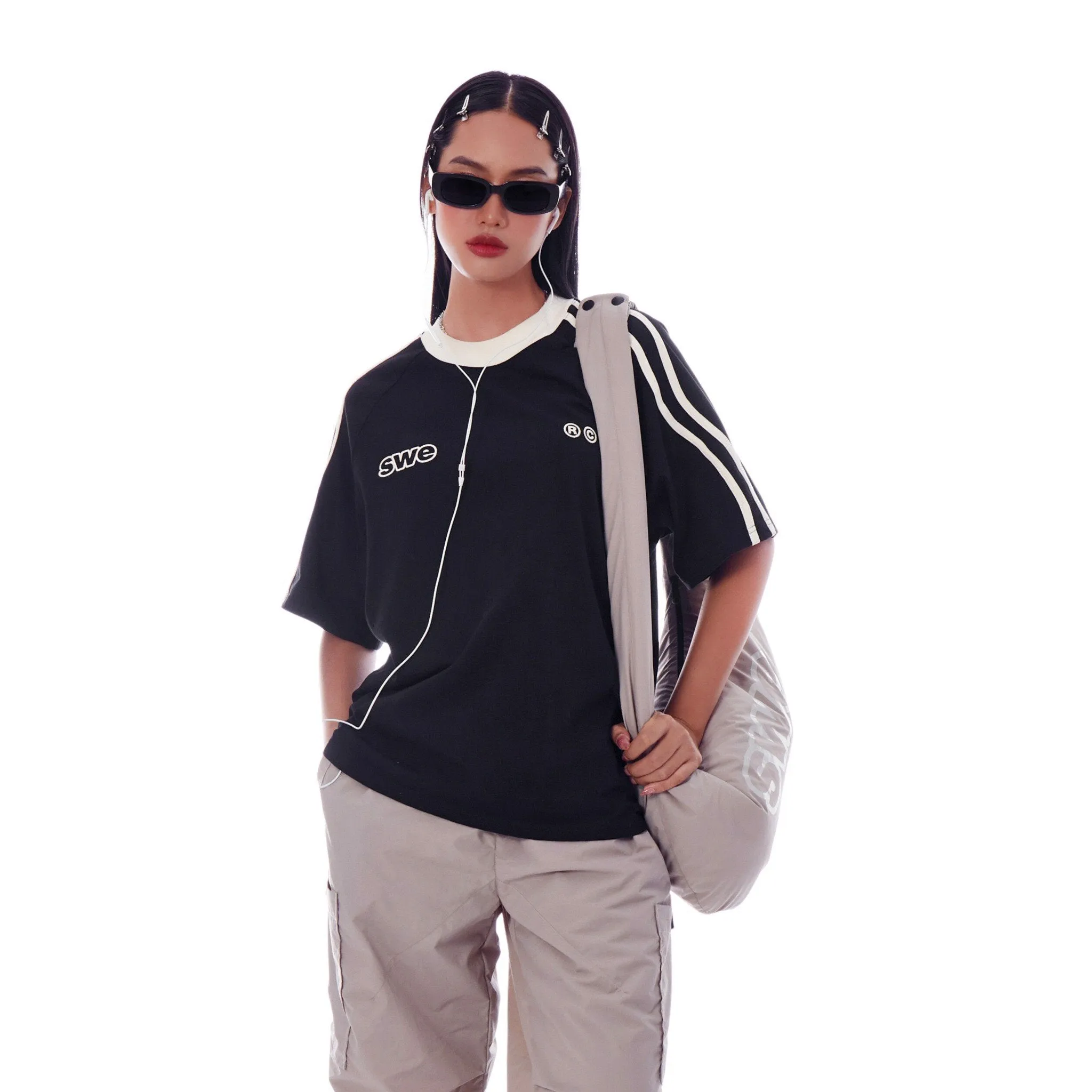 WAVELINES TEE - BLACK