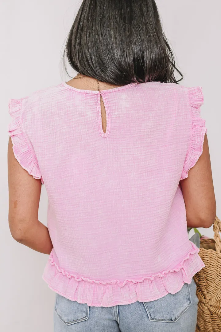 Whimsy Ruffle Top | Sweet Pink