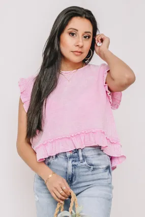 Whimsy Ruffle Top | Sweet Pink