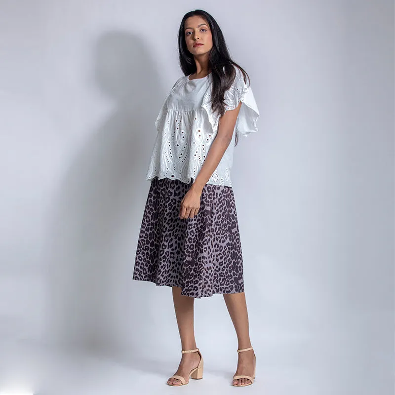 White Cut Work Top