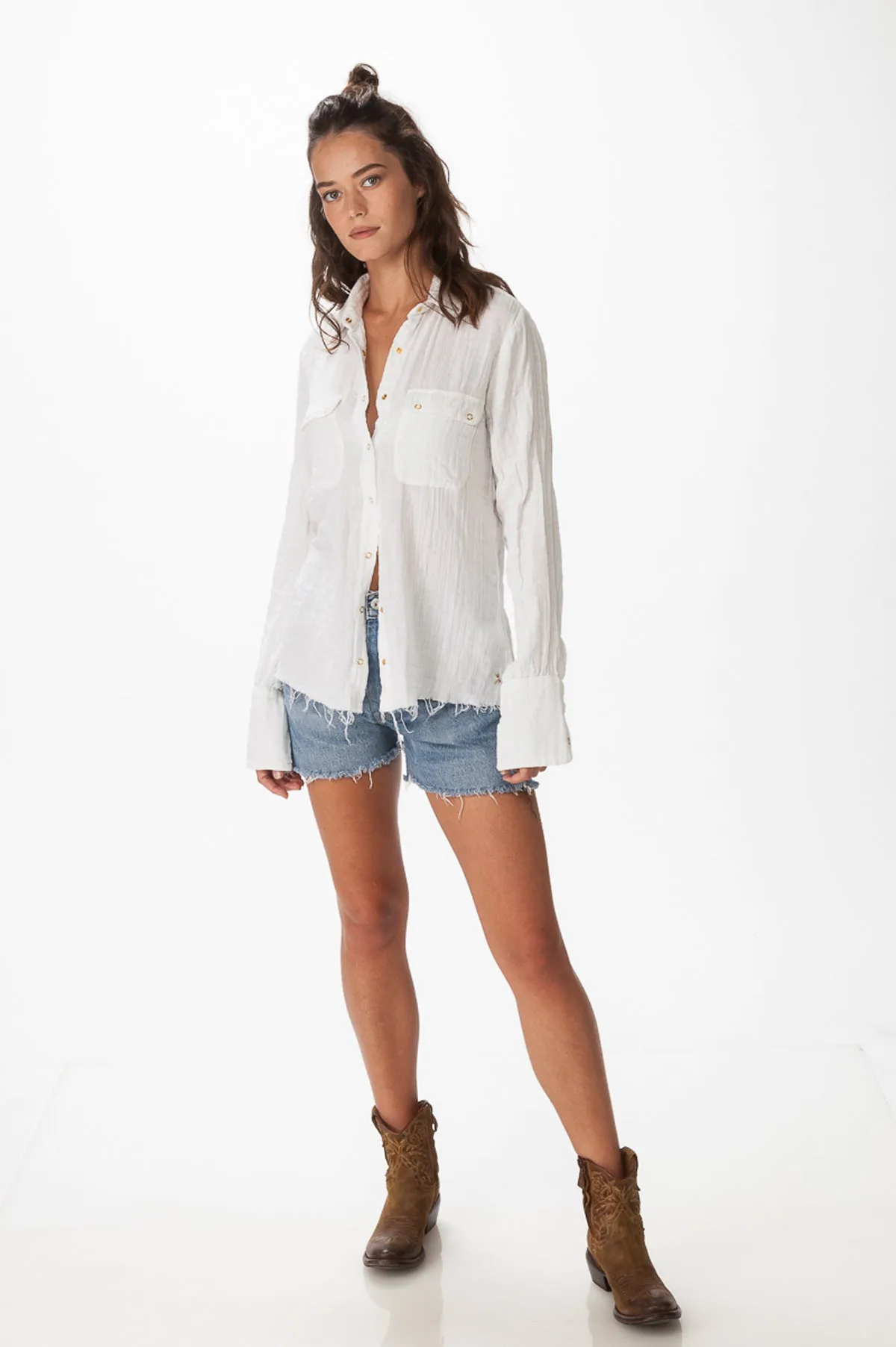 White Double  Gauze Shirt