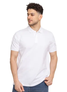 White Ribbed Polo