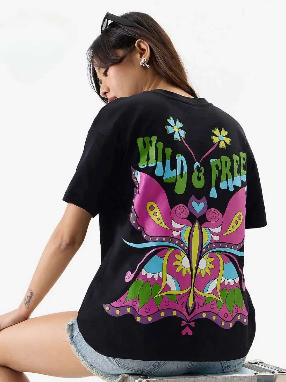 Wild And Free Graphic Printed Cheap Price High Quality Womens Drop Shoulder Tee Legacy Boutiques Bangladesh