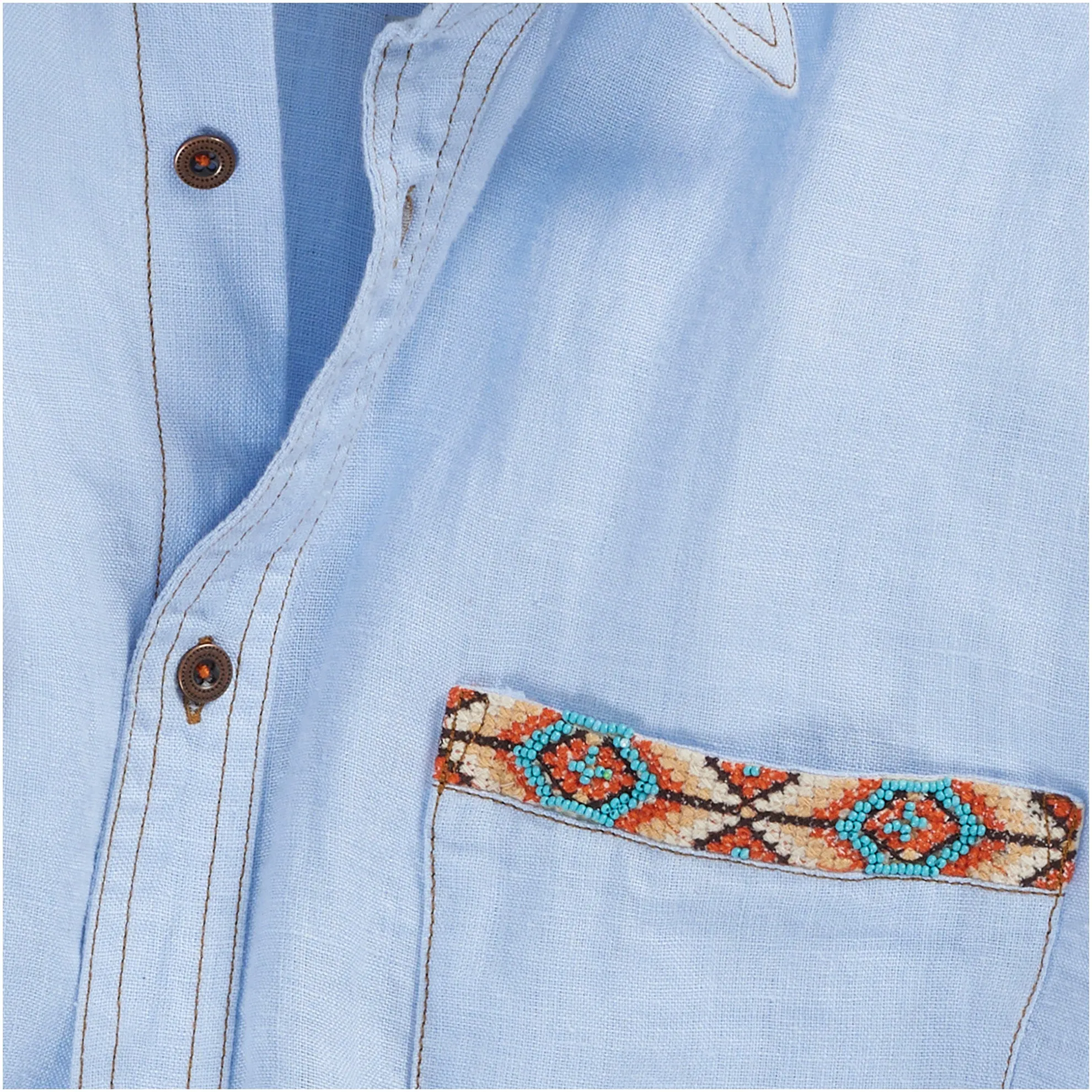 Zacatecas Beaded Linen Shirt
